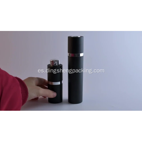 Botella de bomba sin aire negra en aerosol para envases cosméticos